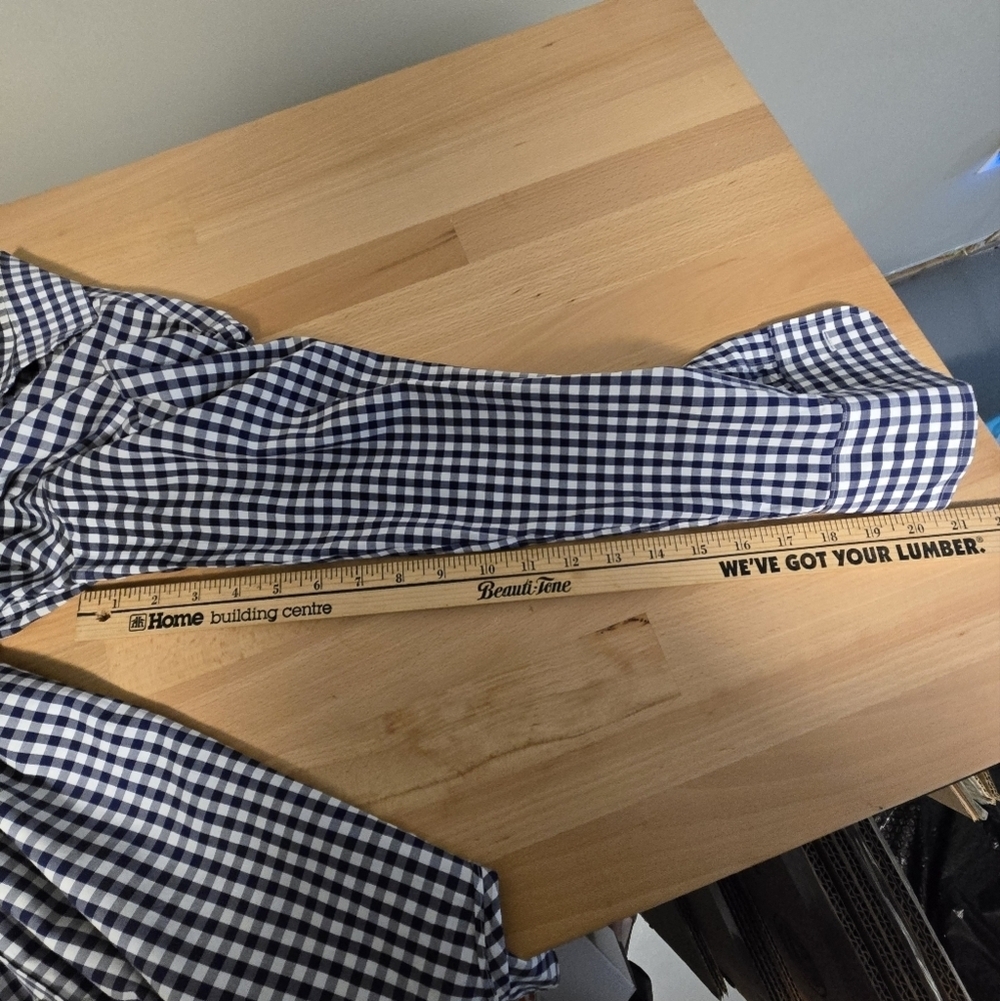 J. Crew Blue and White Checkered Thompson Stretch Men's Large Button Down Shirt - Picture 11 of 15